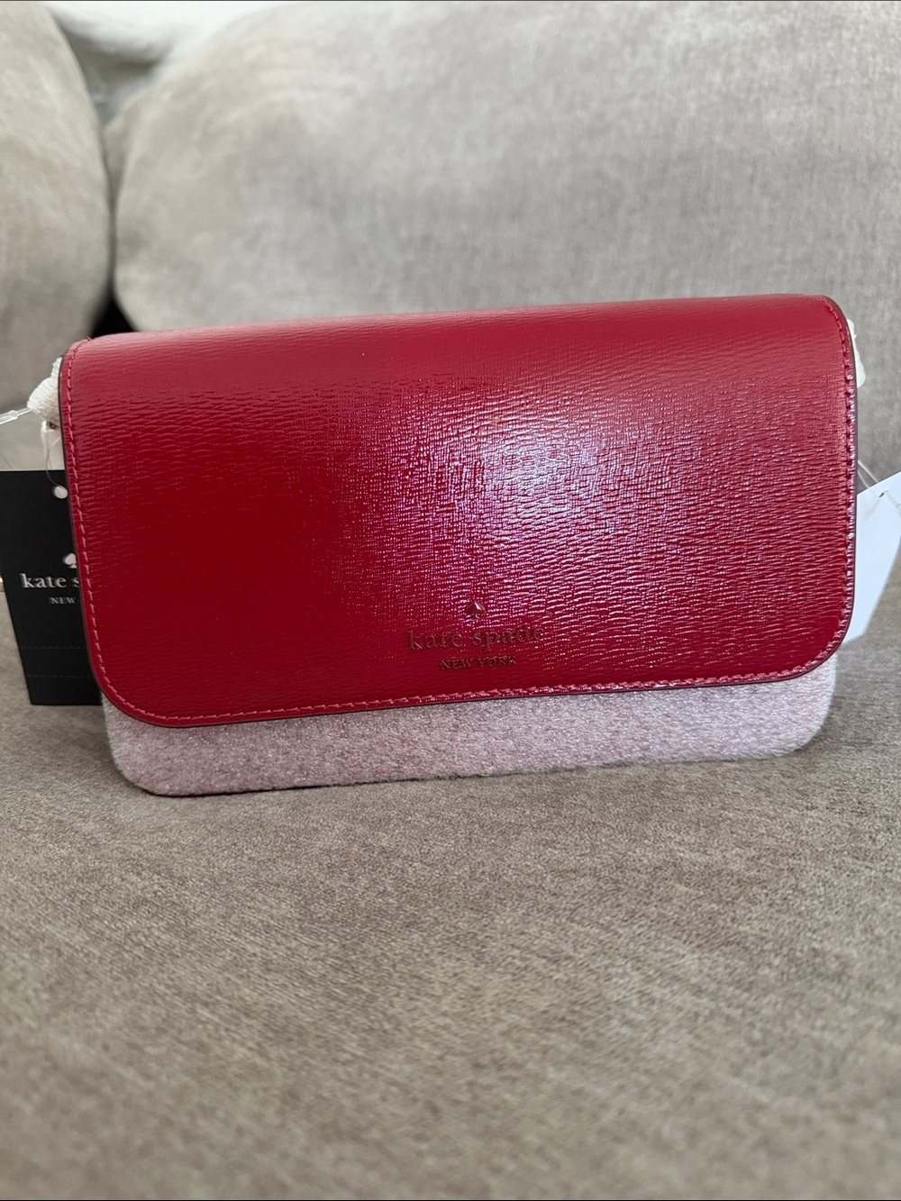 kate spade Red  Leather & Felt Crossbody Bag